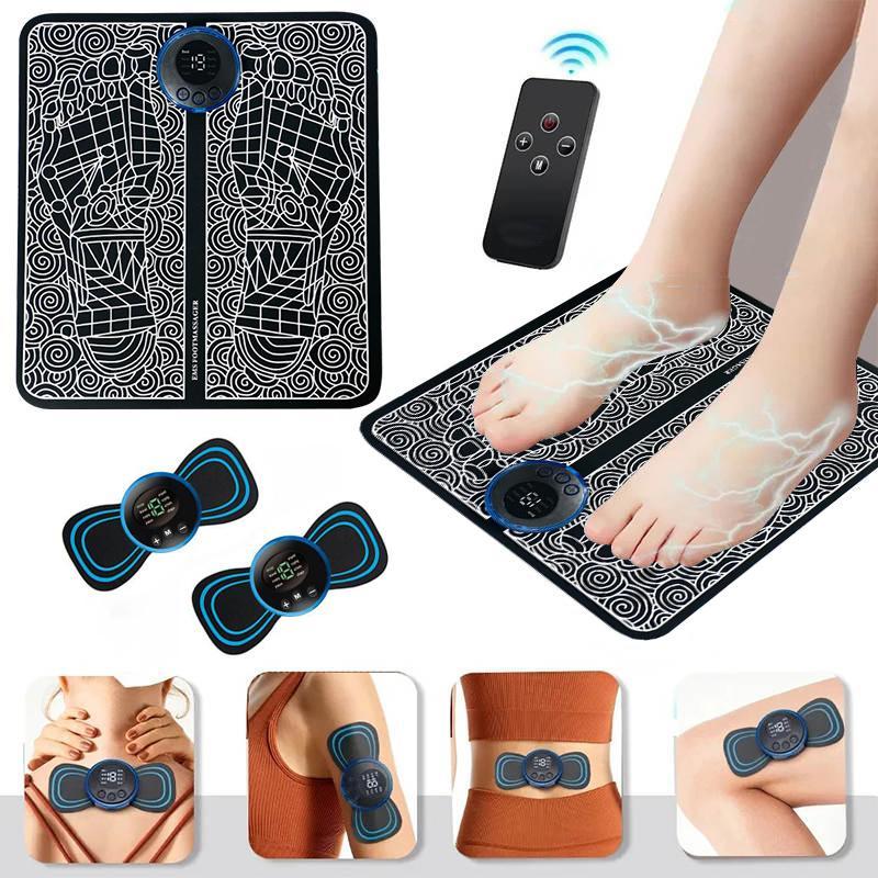 [Save 10$ than TikTok!!!] Foot Massager Pad - 8 Modes and 19 Levels, USB Rechargeable, Portable,Remote and Easy to Clean - Comfort, Gift massage tool youth green shiatsu footmassage